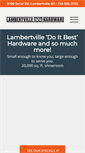 Mobile Screenshot of lambertvillehardware.com